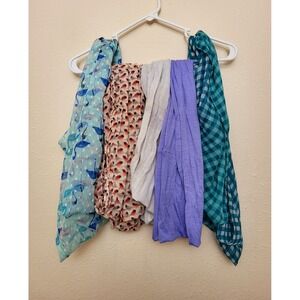 Lot of 4 Womens Infinity Neck Scarfs Various Patterns Styles Lightweight Fashion